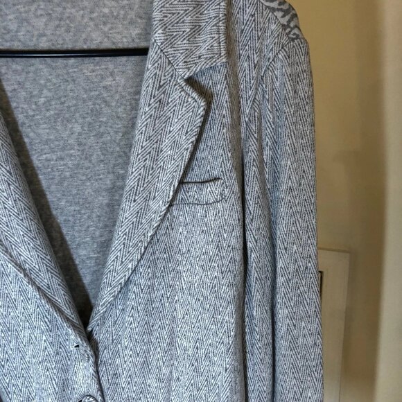 Tart EUC Women's Light Gray Knit Blazer with Geo Houndstooth Pattern Size L - Picture 2 of 7